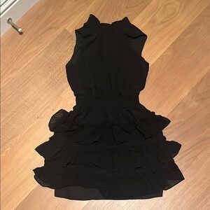 Elegant Black Ruffled Dress